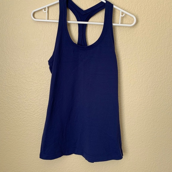 EUC LULULEMON COOL RACERBACK navy blueTANK TOP - Picture 6 of 8
